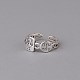 925 Thai Sterling Silver Adjustable Cuff Rings RJEW-BB51234-A-6
