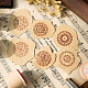 Gorgecraft6pcsヴィンテージ木製ゴムラウンドスタンプフラワースタンプdiyスクラップブッキングカード作りの装飾 AJEW-GF0001-13-4
