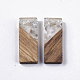 Colgantes de resina transparente y madera de nogal RESI-Q210-007A-A02-2
