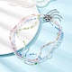 Halskette mit runden Glasperlen für Damen NJEW-JN04479-2