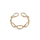 Placcatura ionica (ip) 304 anello per polsino aperto ovale scavato in acciaio inossidabile per donna RJEW-G285-01G-2