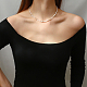 Collar de cuentas redondas de acero inoxidable y perlas de imitación para mujer SZ6704-4