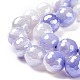 Perline rotonde di agata blu naturale elettrolitica G-P447-A02-01-3