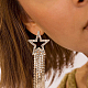 Anattasoul 2 paires de boucles d'oreilles pendantes en alliage de 2 couleurs avec étoile creuse EJEW-AN0003-77-4