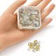 300 Stück 3 Farben Blumen-Perlenkappen aus Eisen IFIN-YW0001-81-3