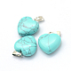 Heart Natural & Synthetic Mixed Stone Pendants X-G-Q371-M-3