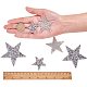 PandaHall Elite 6 pcs 3 Sizes Star Crystal Glitter Rhinestone Stickers Iron on Stickers Bling Star Patches for Dress Home Decoration PH-RGLA-G013-02-3