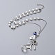 Collar con colgante de perlas de vidrio teñido ecológico NJEW-JN02689-1