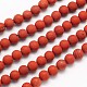 Mattiert runde natürliche rote Jaspis Perlen Stränge G-N0166-50-6mm-1