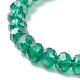 Braccialetto elasticizzato con perline di vetro con ciondolo a cuore in strass in lega per donna BJEW-JB09142-7