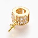 Brass Micro Pave Cubic Zirconia Cup Pearl Peg Bails Pin Pendants ZIRC-F089-11G-2