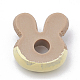 かわいいバニー樹脂カボション  ウサギの頭のドーナツ  模造食品  ダークサーモン  18x16x6mm CRES-N010-03C-2
