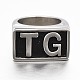 Personalized Retro Men's 316 Stainless Steel Wide Band Finger Rings RJEW-J066-21-21mm-1