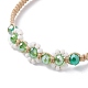 Bracelet de perles tressées en forme de fleur BJEW-TA00039-02-4