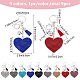 CRASPIRE 9Pcs 9 Color Heart Keychain Pendants Bling Rhinestone Keychains Alloy Key Rings Clip Accessories with Tassel Round Ball Lobster Clasp for Valentine's Day Women Girls Bags Craft Decoration KEYC-CP0001-10-2