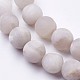 Chapelets de perles en agate blanche naturelle G-J376-02-8mm-3