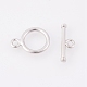 Platinum Plated Ring Sterling Silver Toggle Clasps STER-K014-H824-P-1