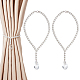 Perle de verre avec embrasses de rideaux rondes en perles de strass DIY-AB00016-1