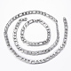 Les colliers de chaîne de figaro d'acier inoxydable des hommes 304 à la mode et des ensembles de bijoux de bracelets SJEW-L186-03P-1