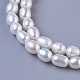 Hebras de cuentas ovaladas de perlas naturales cultivadas de agua dulce X-PEAR-E004-21-3