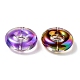 UV Plating Rainbow Iridescent Acrylic Beads OACR-P010-17-3
