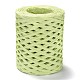 ラフィアリボン  梱包紙ひも  ギフト包装用  パーティーの装飾  クラフト織り  緑黄  3~4mm  約200m /ロール OCOR-I012-A21-1