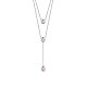 SHEGRACE Rhodium Plated 925 Sterling Silver Two-Tiered Necklaces JN701A-1