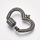 (Holiday Stock-Up Sale)Brass Micro Pave Cubic Zirconia Screw Carabiner Lock Charms ZIRC-S061-145-4