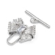 Brass Pave Clear Cubic Zirconia Toggle Clasps KK-G474-04P-2