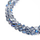 Electroplate Transparent Glass Beads Strands EGLA-N002-39-D01-3
