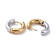 Двухцветные серьги-кольца из нержавеющей стали 304 для женщин EJEW-A073-01A-2
