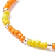 5 pièces 5 style citron & fraise & pastèque argile polymère & perles de verre ensemble de bracelets extensibles BJEW-JB09102-6
