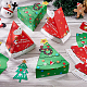 BENECREAT 20Pcs 2 Colors Christmas Theme Foldable Triangle Cardboard Boxes CON-BC0006-96-4