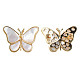 Insignia de mariposa de concha blanca JEWB-N008-01-1