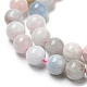 Morganite naturales hebras de perlas redondo G-I159-8mm-01-3