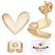Beebeecraft 1 boîte de 20 pièces de boucles d'oreilles en forme de cœur plaqué or 18 carats avec boucles et fermoirs d'oreille papillon pour la fête des mères KK-BBC0005-02-1