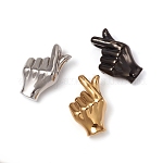 304 Stainless Steel ASL Pendants, Gesture for Finger Heart, Mixed Color, 33.5x22x13mm, Hole: 6x6mm