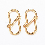 304 Stainless Steel S-Hook Clasps, Golden, 13x7x1mm, Hole: 6x4mm