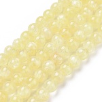 Fili di perline di selenite giallo naturale, grado aaa, tondo, 6.5x6mm, Foro: 1 mm, circa 66pcs/filo, 15.75'' (40 cm)