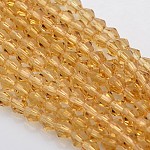 Chapelets de perles en verre bicone, facette, Pérou, 4x4mm, Trou: 1mm, Environ 92~96 pcs/chapelet, 13.78~14.37 pouce