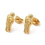 Ion Plating(IP) 304 Stainless Steel Human Stud Earrings for Women EJEW-E271-01G