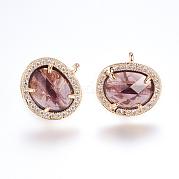 Латунные серьги-гвоздики из циркония ZIRC-G116-27-B04