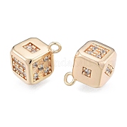Brass Micro Pave Clear Cubic Zirconia Charms KK-N216-561LG