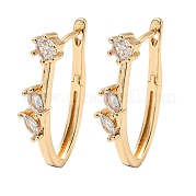 Серьги-кольца из латуни с прозрачными циркониями EJEW-B035-31KCG
