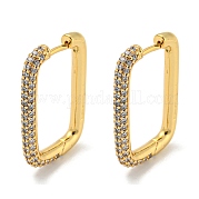 Серьги-кольца из латуни с микро-паве из фианита EJEW-L240-C-01G