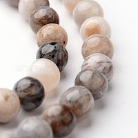 15.5 Natural Redline Marble 8mm/10mm round beads