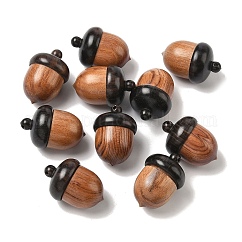 Pendentifs de bijoux de boîte de gland en bois, charme de gland d'automne, avec bouchon à vis, teinte, boîte secrète, Sienna, 30x21mm, Trou: 1.5mm, diamètre intérieur: 14x17 mm