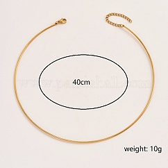 Collier simple et fin en acier inoxydable 201, colliers ras du cou rigides, or, 15.75x0.06 pouce (40x0.15 cm)