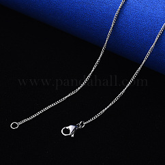 Collar de cadena de eslabones de acero inoxidable 304 que no se deslustra, con cierre de pinza, color acero inoxidable, link: 3x2x0.6 mm, 19.68 pulgada (50 cm)