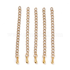 Estensore catena in acciaio inox 304 con placcatura sotto vuoto pvd, placcato di lunga durata, catene saldate, oro, 55~63x3mm